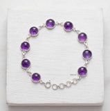 Natural Amethyst sterling silver bracelet for women