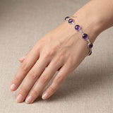 Elegant 92.5 silver Amethyst gemstone bracelet