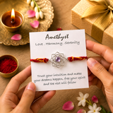Amethyst Sahasrara Chakra Silver Rakhi