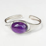 Amethyst Silver Adjustable Kada