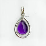 Amethyst Silver Drop Pendant
