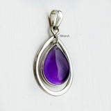 Amethyst Silver Drop Pendant