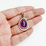 Amethyst Silver Drop Pendant