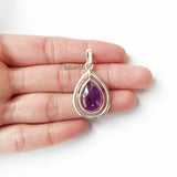 Amethyst Silver Drop Pendant