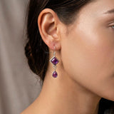 amethyst silver dangle earrings 925 India
