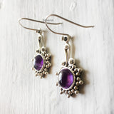 Amethyst Silver Earring