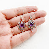 Amethyst Silver Earring