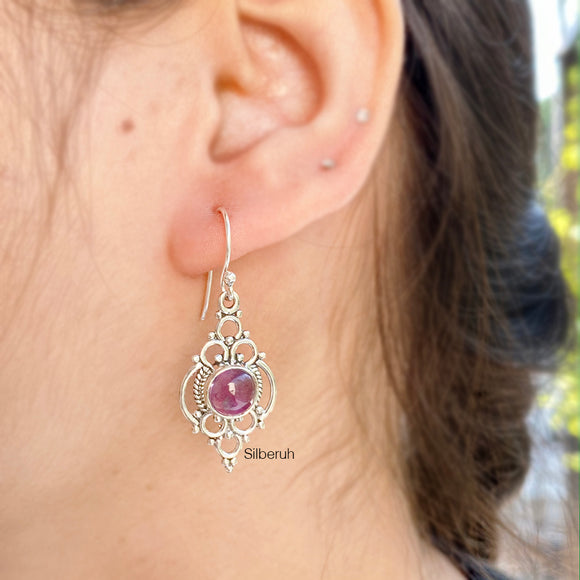 Amethyst Silver Earring