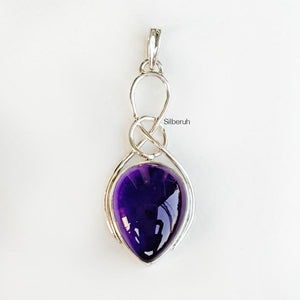Amethyst Silver Knot Pendant