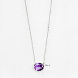 925 sterling silver Amethyst necklace close-up