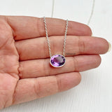 Purple Amethyst gemstone necklace for women