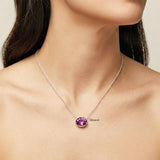 Amethyst necklace 925 sterling silver natural gemstone