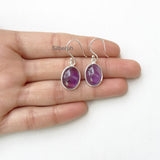 Amethyst Silver Oval Earring