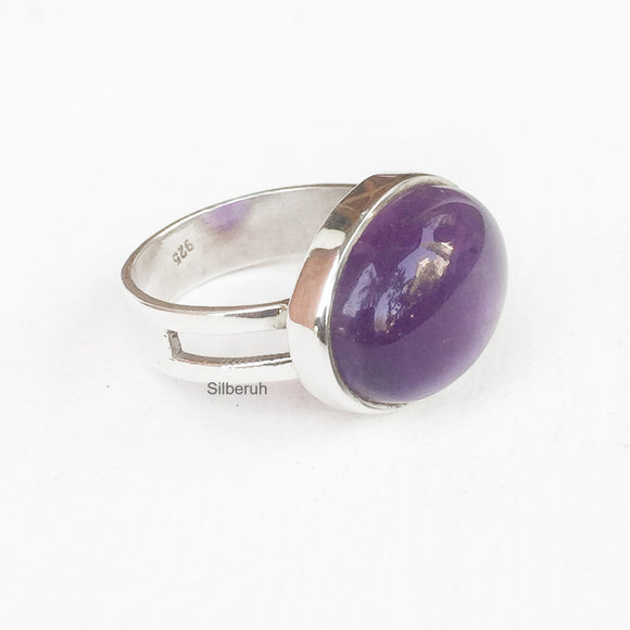 Amethyst Silver Oval Ring