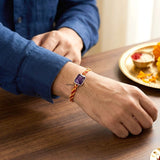 Amethyst Silver Rakhi – Gift the Blessing of Peace & Clarity