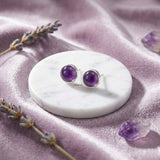 amethyst stud earrings 925 silver India