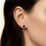 purple gemstone stud earrings sterling silver