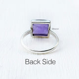 Amethyst Silver Square Ring