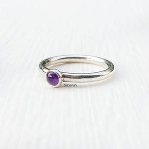 Amethyst Stacking Silver Ring