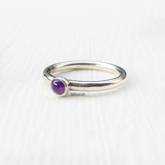 Amethyst Stacking Silver Ring