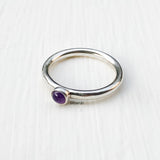 Amethyst Stacking Silver Ring