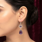 Amethyst Sun Silver Earring