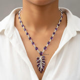 Amethyst Tassel Silver Necklace