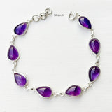 Amethyst Teardrop Silver Bracelet