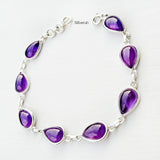 Amethyst Teardrop Silver Bracelet