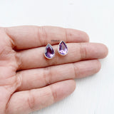 Amethyst Teardrop Silver Stud