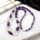 Amethyst Tumble Silver Necklace