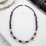Amethyst Tumble Silver Necklace
