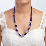 Amethyst Tumble Silver Necklace