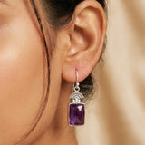 925 silver amethyst watermelon drop earrings