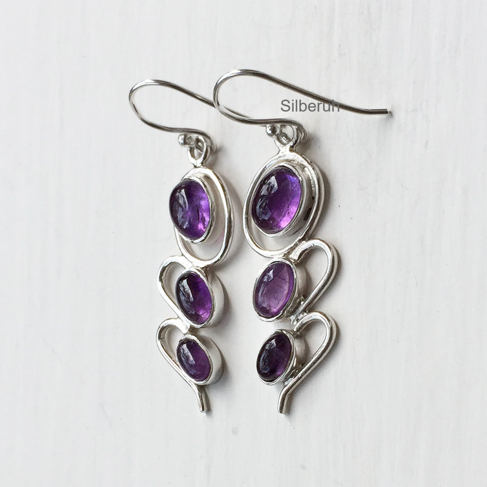 Amethyst Wave Amethyst Wave Silver Earring – SILBERUH