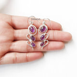 Amethyst Wave Silver Earring