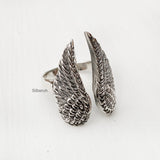 Angel Wing Adjustable Silver Ring