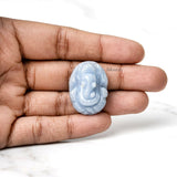 Natural Angelite crystal Ganesha carving for spiritual décor