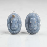 Mini Angelite Ganesha statue for home altar and meditation space