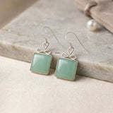 aqua chalcedony bow earrings 925 sterling silver India