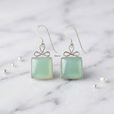 natural aqua chalcedony earrings lightweight daily wear