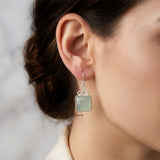summer jewellery aqua chalcedony drop earrings silver