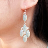 Aqua Chalcedony Chandelier Silver Earring