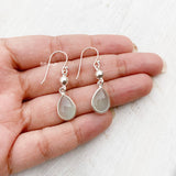 Aqua Chalcedony Drop Silver Earring