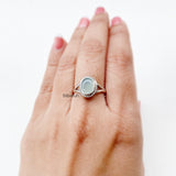 Aqua Chalcedony Knotted Silver Ring