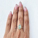 Calming Aqua Chalcedony Gemstone Ring in 925 Silver