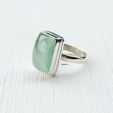Aqua Chalcedony ring in 925 sterling silver – calming energy