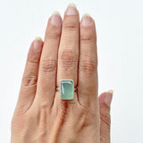 Aqua Chalcedony ring in 925 sterling silver – calming energy