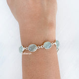 Aqua Chalcedony Silver Bracelet