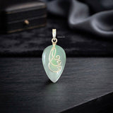 Aqua Chalcedony Silver Pendant